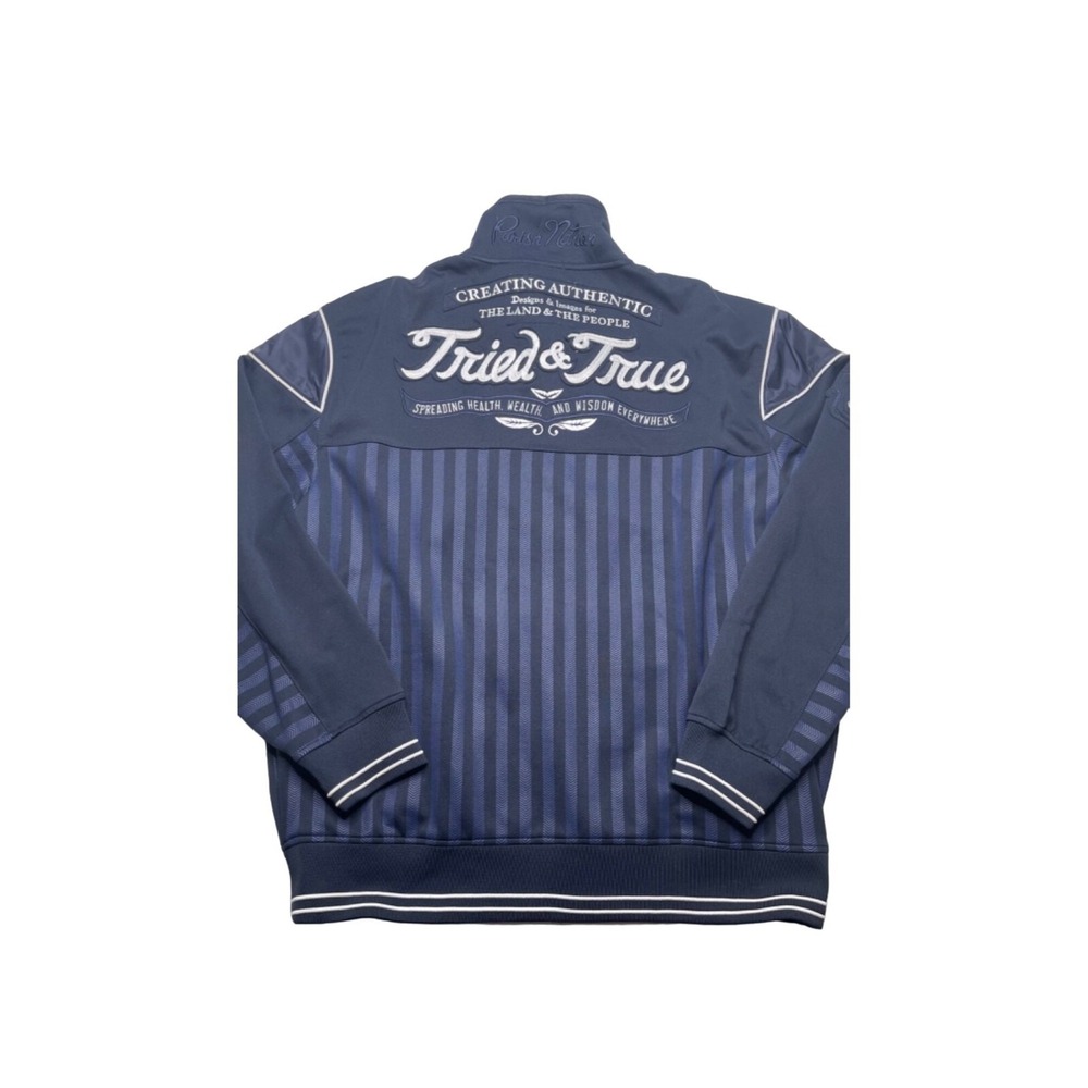 Parish Nation Mens 2XL Track Jacket Embroidered Spell Out Navy Blue Streetwear